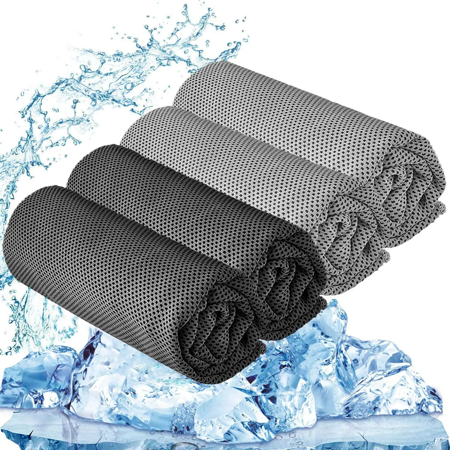 2021 hot sale polyester and polyamide black sport cooling towel