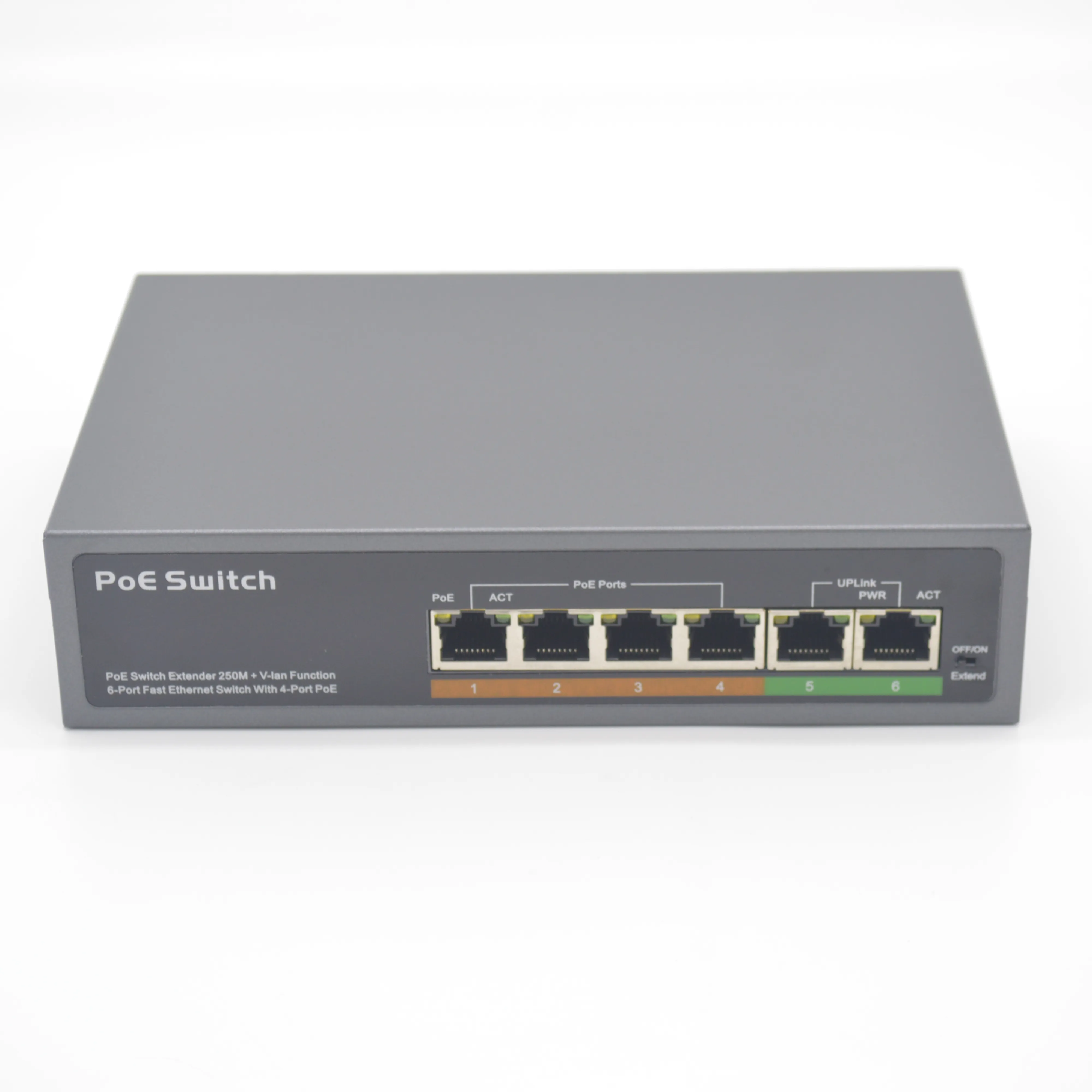 PSE604EX V2.0 4 poe + 2 uplink удлинитель 250 м ieeee802 3af на poe коммутатор 48 В мощность 65 Вт