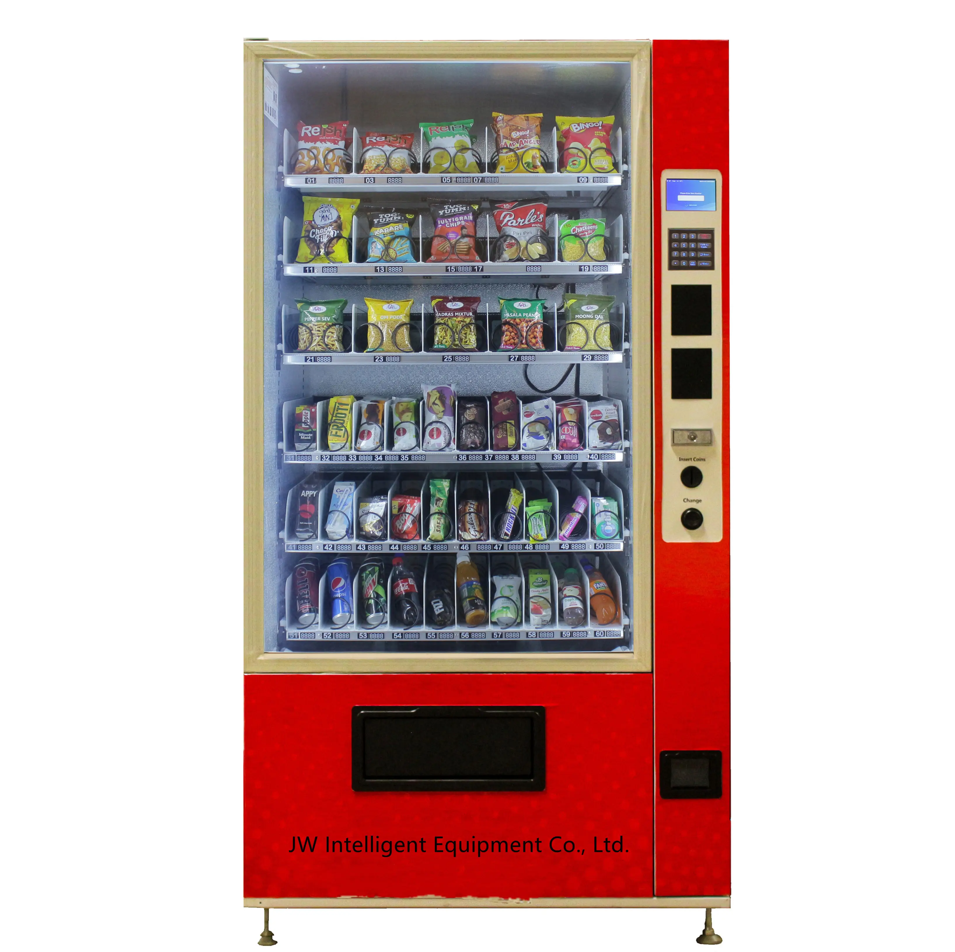 JW  24 Hours Self-service Store Drinks And Snacks Combo Vending Machine For Food And Drinks Snacks Vending Machine For Sale