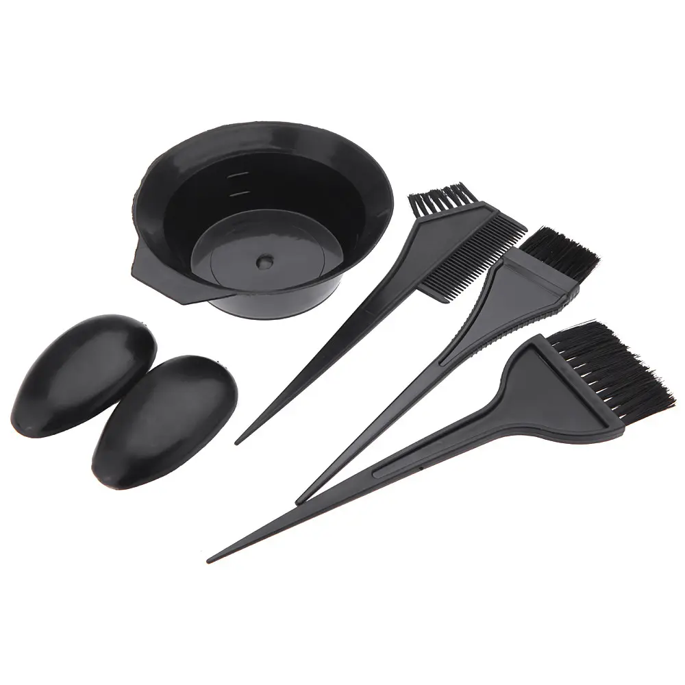 Professional hair color dye set earmuff brush for hair dyeing household hair salon 5pcs plastic mixing bowls