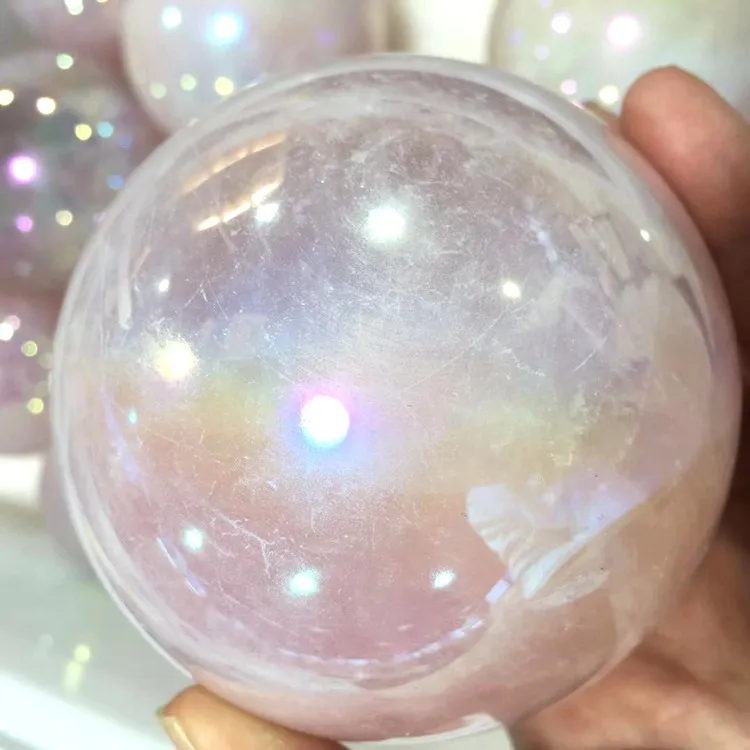 Jialin натуральный 60-100 мм Шар из розового кварца Aura Angel Crystal