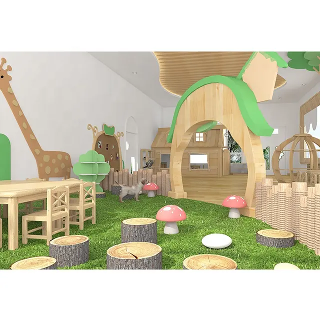 Natural Wood Theme Classroom Furniture Singapore Private Kindergarten Furniture Preschool Equipment Supply for Malaysia