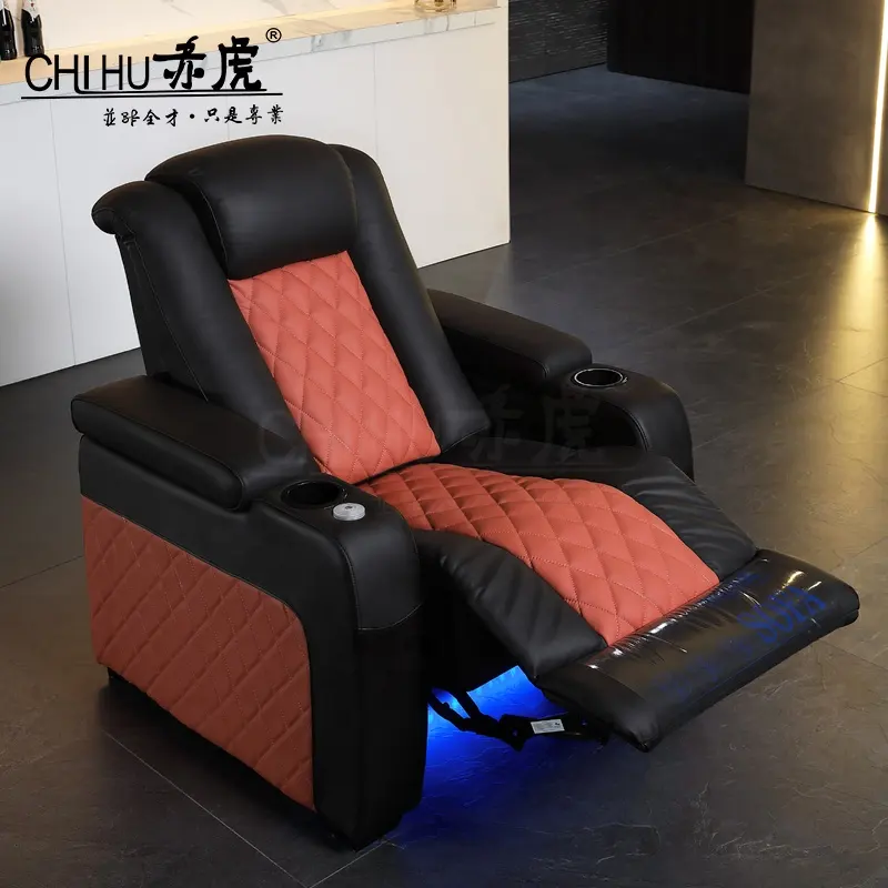 High end electric recliner sofa top grain leather home theater sofa private theater sofa