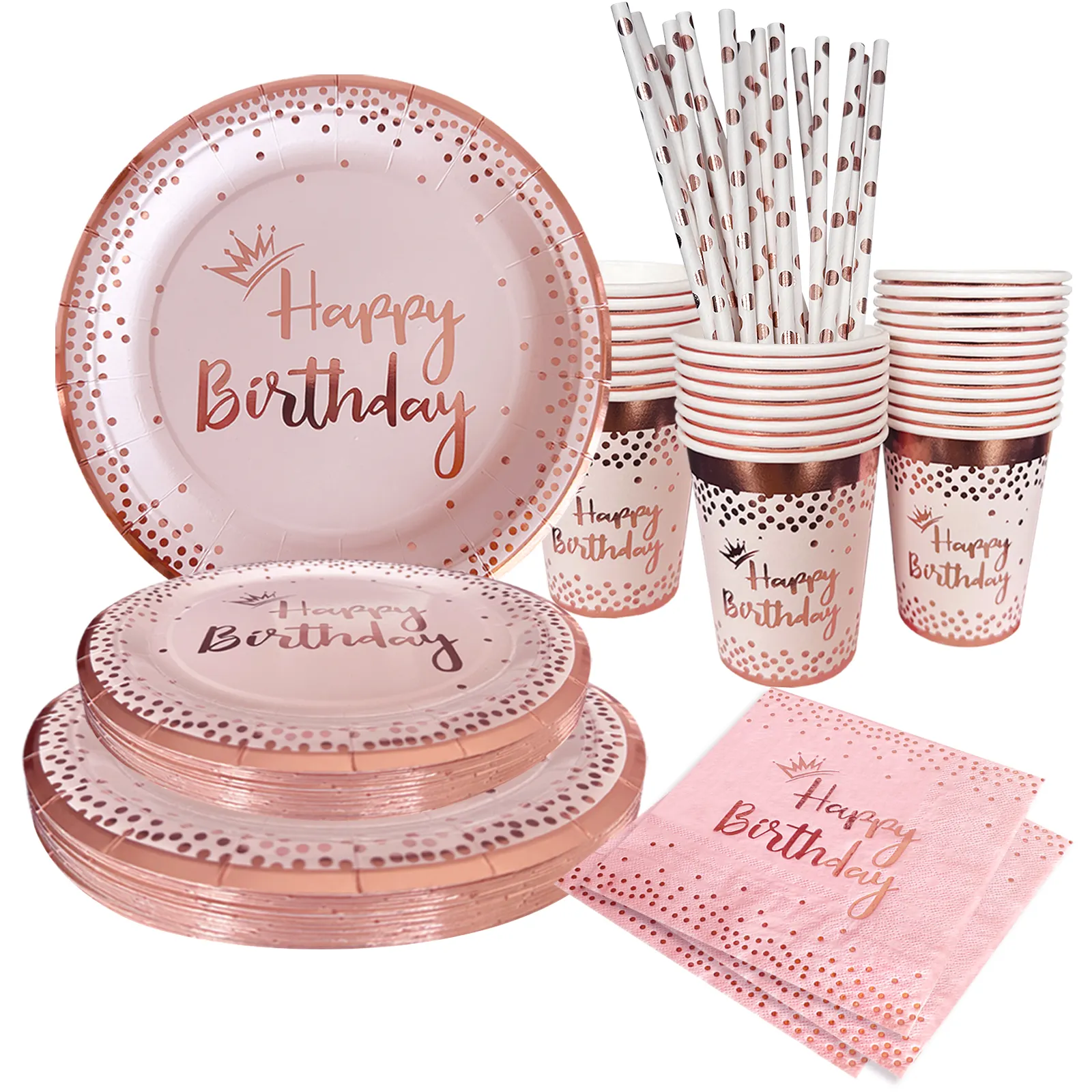 Принадлежности для вечеринки на день матери, розовые золотые тарелки, детский душ на заказ, розовая посуда для дня рождения, набор посуды для мальчиков и девочек