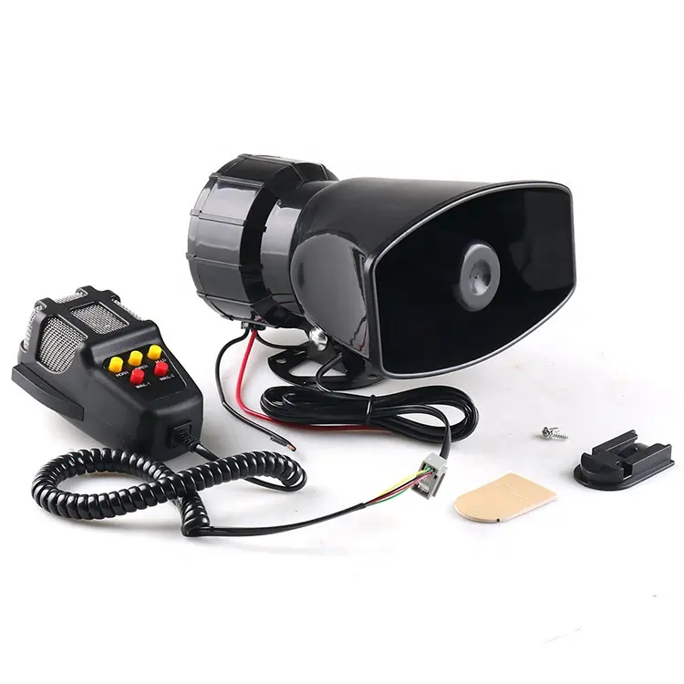 5-Sound Loud Car Warning Alarm Police Fire Siren 130dB Air Horn PA Speaker 12V 80W Car Accessories Car Warning Alarm