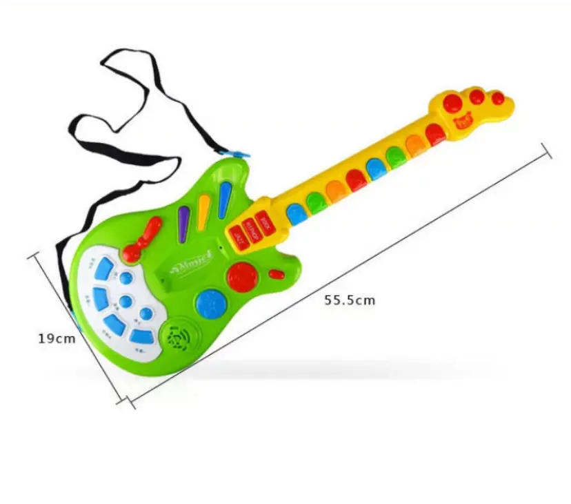 Электрическая гитара, игрушки, мультяшная музыкальная игрушка с музыкой и светом для детских игр