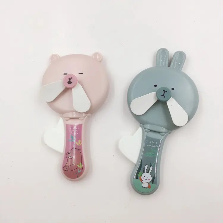 Portable cute cartoon Hand-operated pressure fan Light up Mini Fan for cool summer