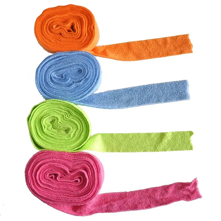 Customized Cleaning Fabric 3.5 cm 4.5 cm Microfiber Stripes Roll For Mops Head Belt