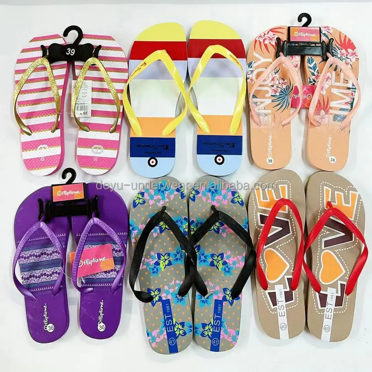 0.36 Dollars Model FLX011Series Size 36-45 Stock Ready Factory Deyu Wholesale Mix Prints For Men And women's slippers