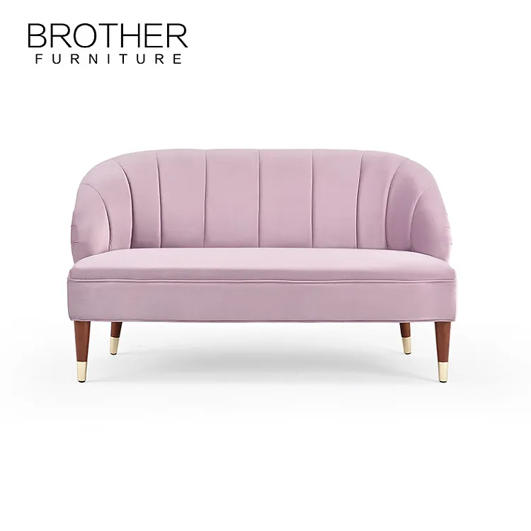 New Design Living Room Pink Sofa Set Furniture Velvet Sofa Modern Loveseat Sofa