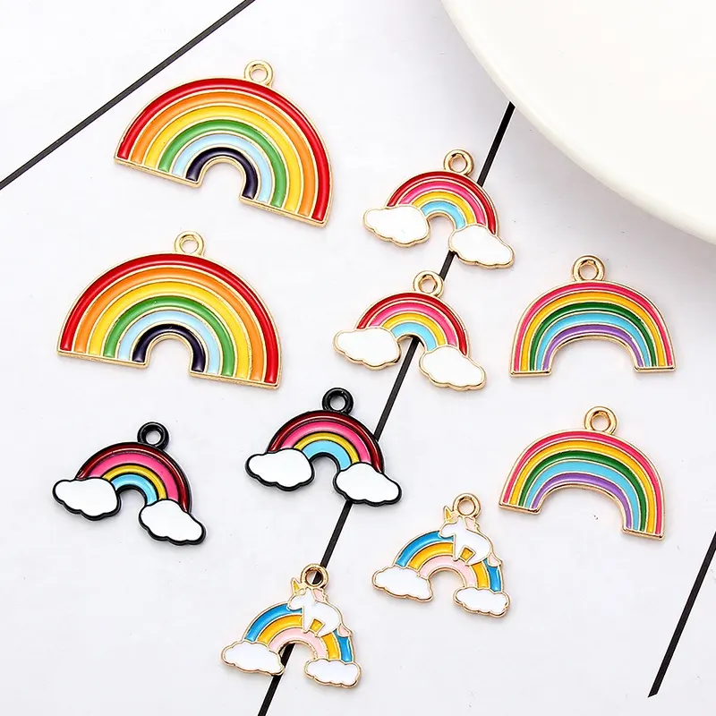 17x20mm rainbow unicorn charm for jewelry making earring pendant bracelet charm fashion Bracelet charms