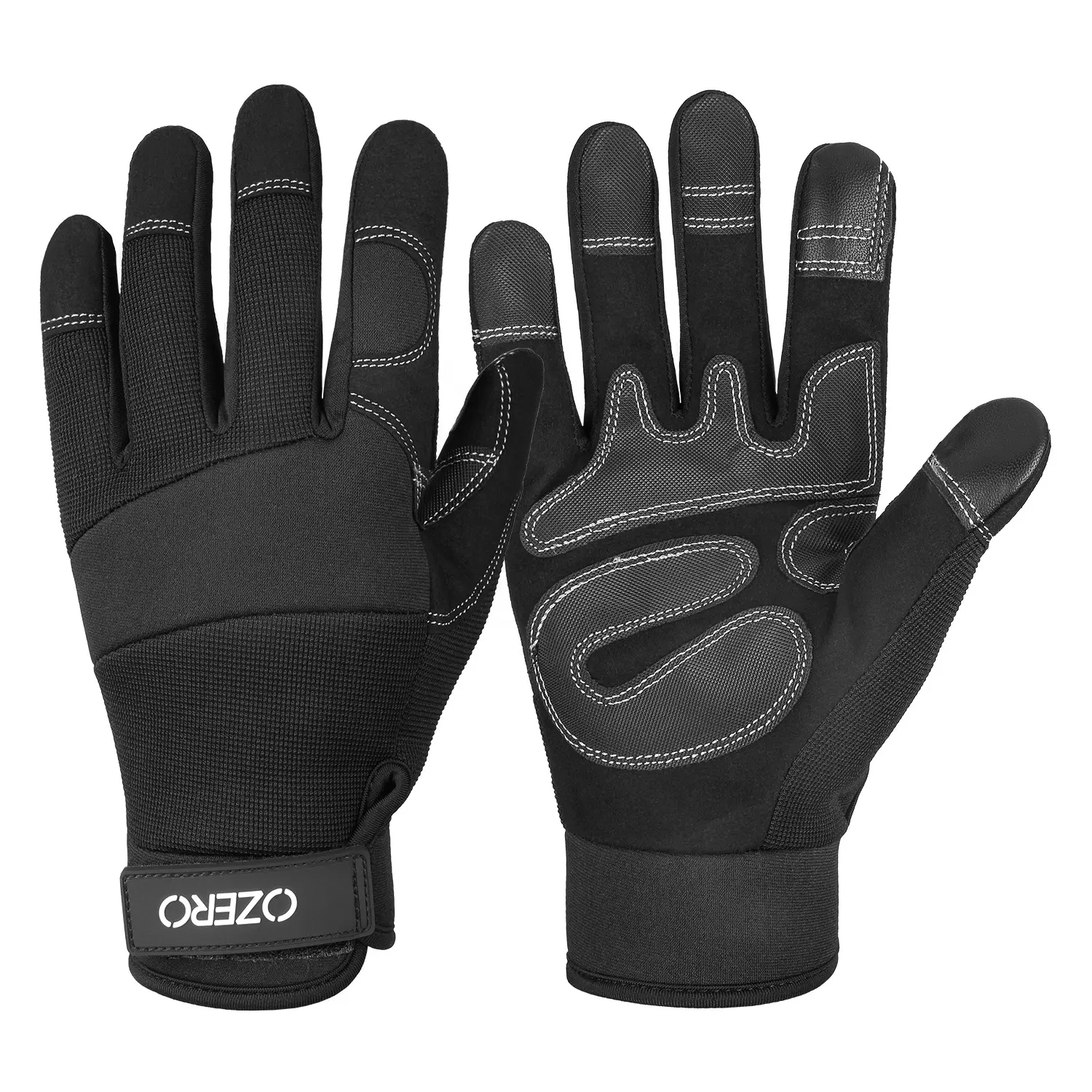 Ozero Black Arbeitshandschuhe Synthetic Leather Heavy Duty Work Tractor Driver Utility Mechanic Safety Hand Gloves Oil Resistant