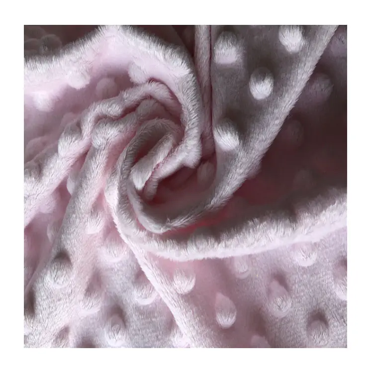 100% Polyester Super Soft Minky Dot Fabric Baby Blanket Short Pile Minky Fabric For Sale