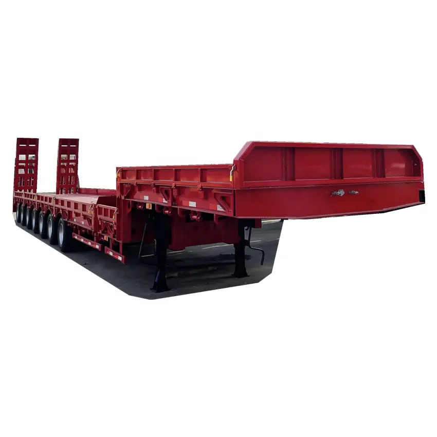 Multiple Axles Extendable Low Bed Trailer 60/70/80 Ton Lowbed Lowboy Trailer Low Boy Flat Bed