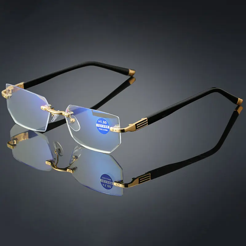 HBK Blue light blocking glasses Anti Blue Ray rimless eyewear Readers reading glasses