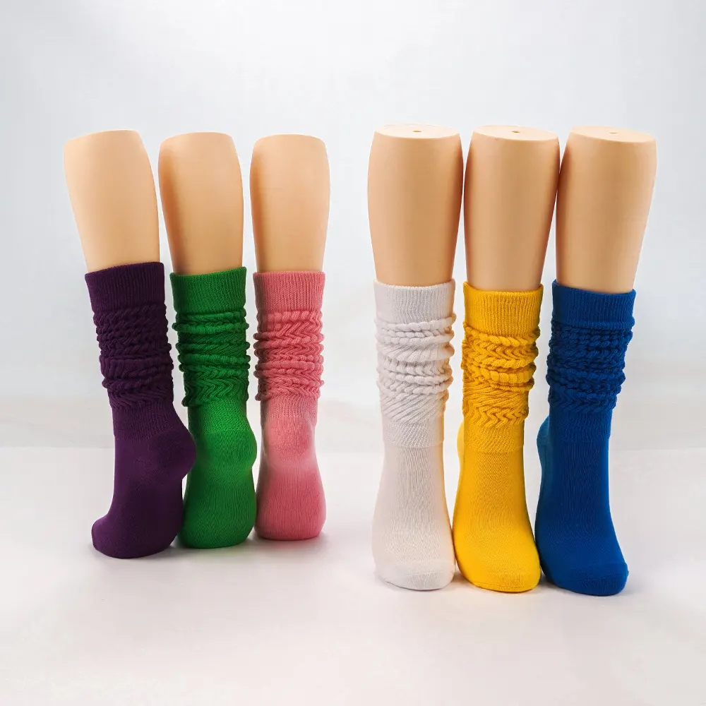 Все органический хлопок махровые носки в любой длины Носки свободного кроя, сделан на заказ с голенищем «гармошкой», носки для женщин и девочек