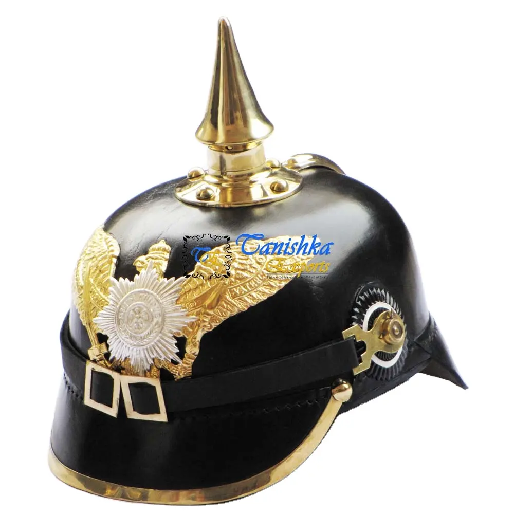 Императорский кожаных Пруссии picklehaube шлем носимых шлем черный цвет с беркут