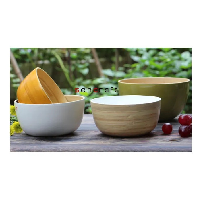 Бамбуковые миски с намоткой, бамбуковые салатные чаши ручной работы, бамбуковые тарелки и тарелки ручной работы