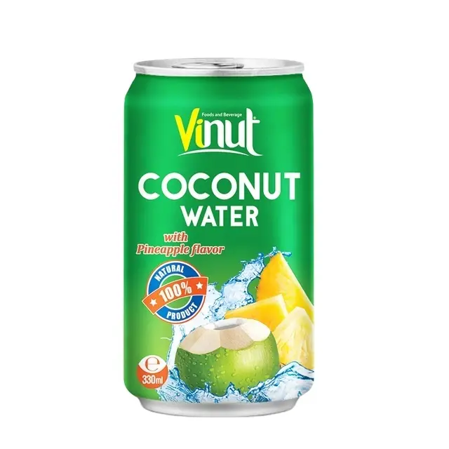 330ml Canned Coconut water with Pineapple juice wholesale organic coconut water