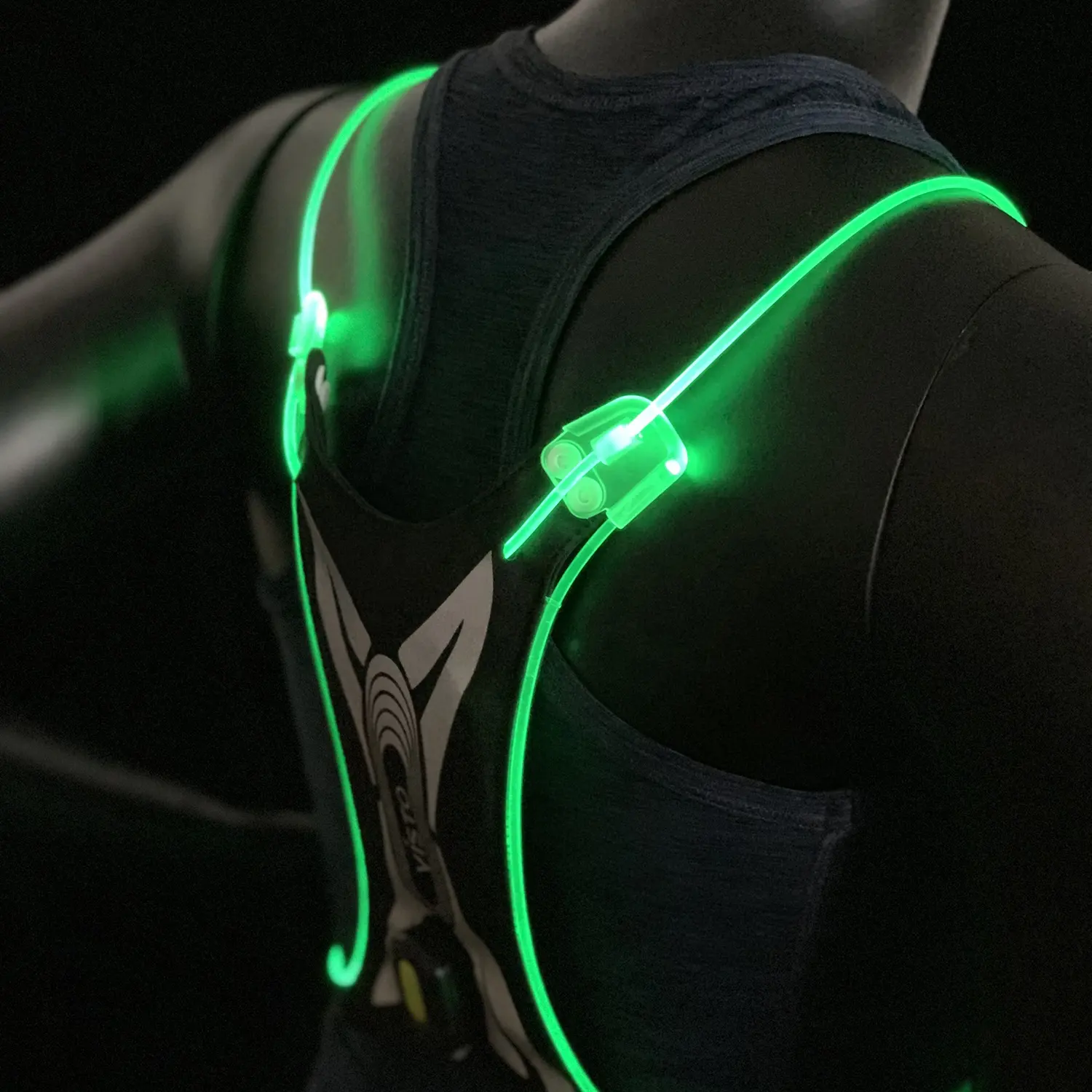 Super Bright 360 USB Rechargeable Flashing LED Running Vest For Road Safety