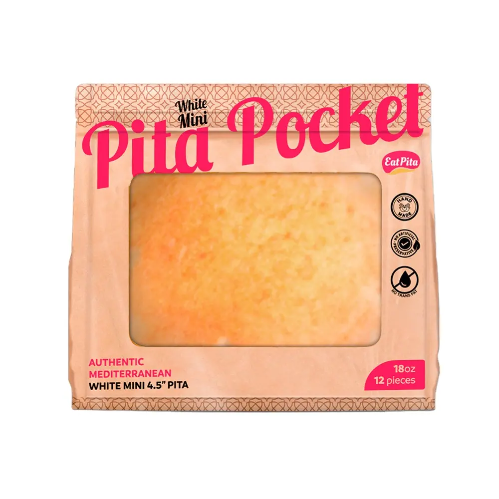 Eat Pita Hand Crafted Wholesale High Quality Baked Pita Pocket Mini 4.5 Inches White