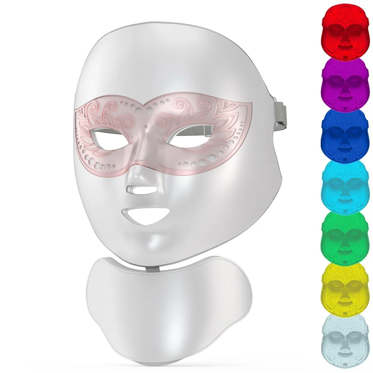 7 Colorful Photon Voice Activated Led Anti Agning Mask Wireless Silicone Beauty Therapy Face Facial Led Mask