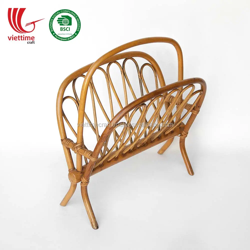 Bulk Produce Rattan Shelf Magazine Rack Holder Wholesale Made in Vietnam