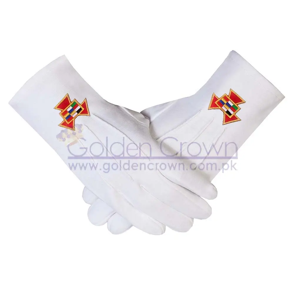 High Quality Masons Masonic regalia Gloves Past High Priest PHP Embroidery | Masonic Parade Gloves Supplier