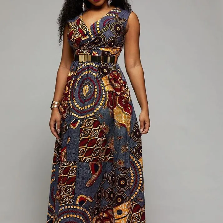 wholesale bohemia casual chiffon plus size dress summer african women