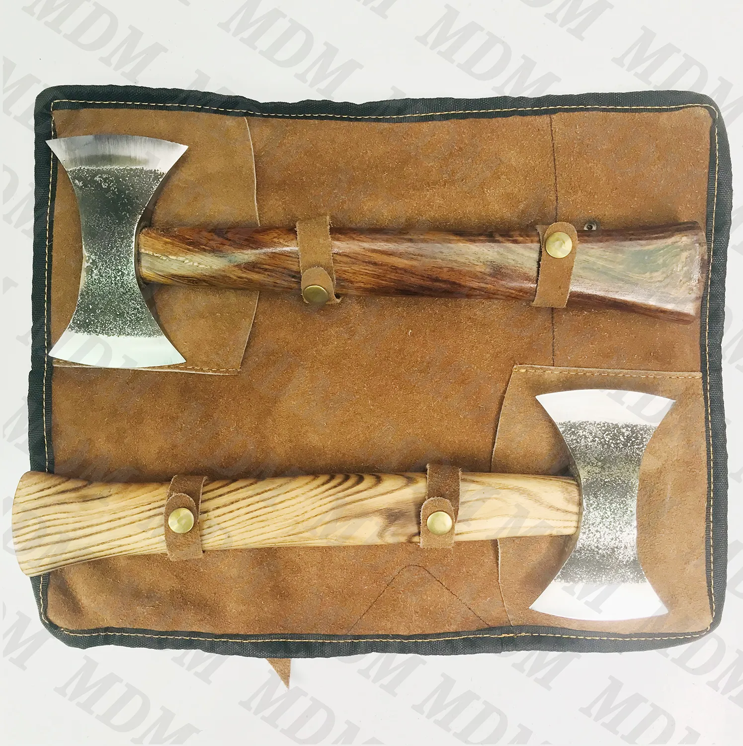 pair of 2 axes CUSTOM Handmade High Carbon Steel TOMAHAWK , HATCHET , AXE ,I NTEGRAL axe with leather sheath
