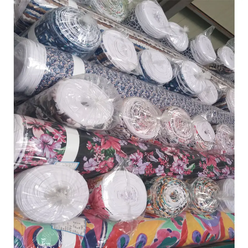 Jenny stock lot. Korea ITY Print stock fabric textile many design polyester spandex best quality for various wear