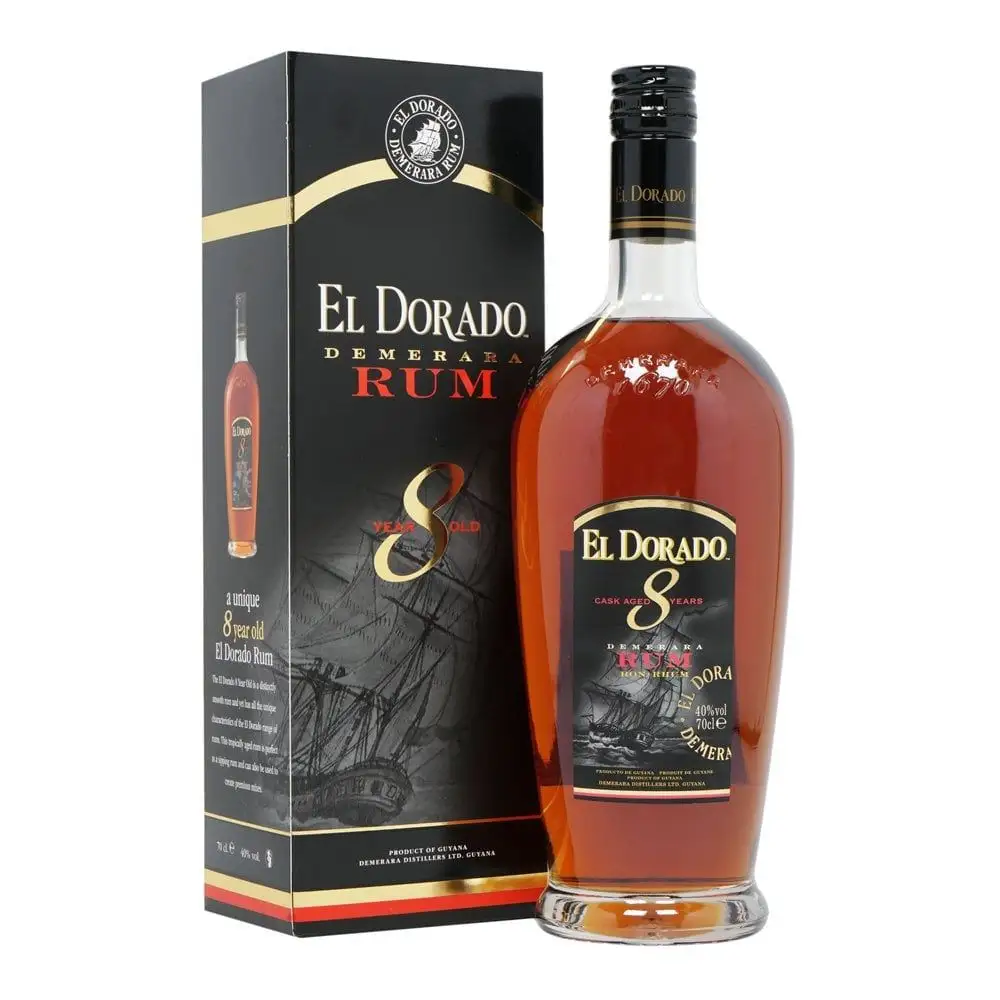 Ron El Dorado 8 years 0,70 Litros 40% (R) + Estuche 0.70 L.