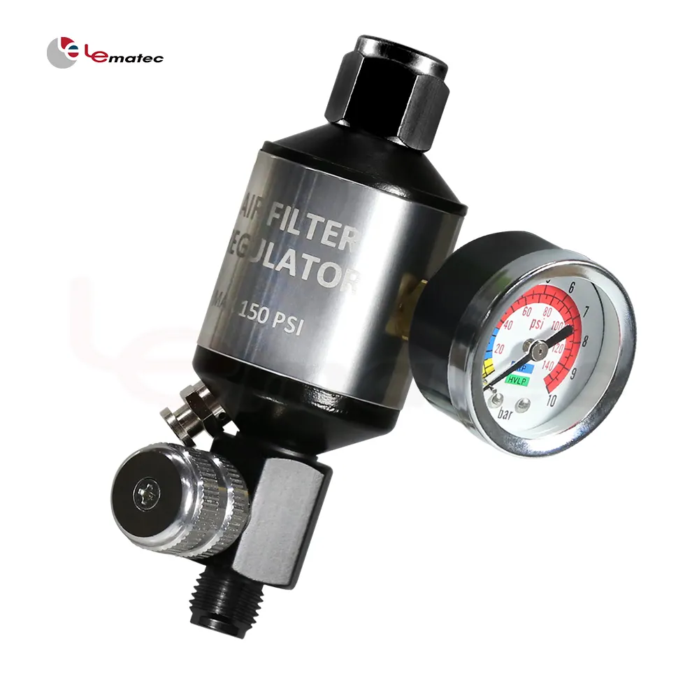 2 in 1 Air Filter Regulator with Gauge One piece Taiwan LEMATEC Accessory Units for spray paint gun tools Compressed Air System