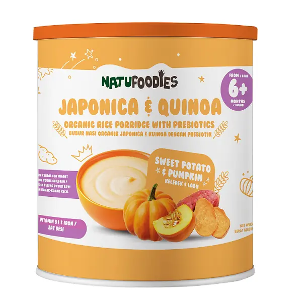 Natural Natufoodies Organic Rice Porridge with Prebiotics Sweet Potato & Pumpkin No Sugar Added