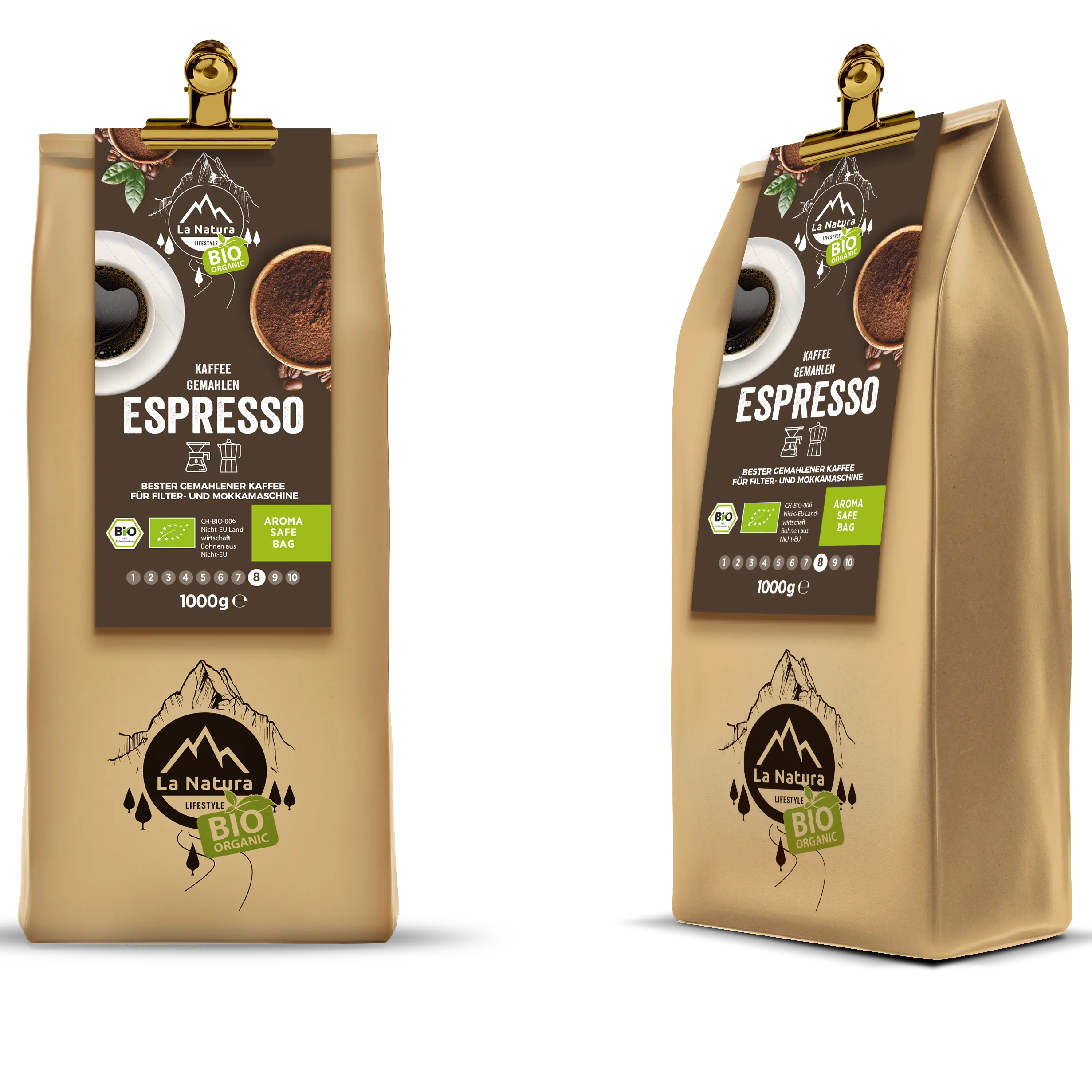 Эспрессо-био-кофе La Nature Lifestyle, 1 кг, молотый кофе (бумажный пакет)