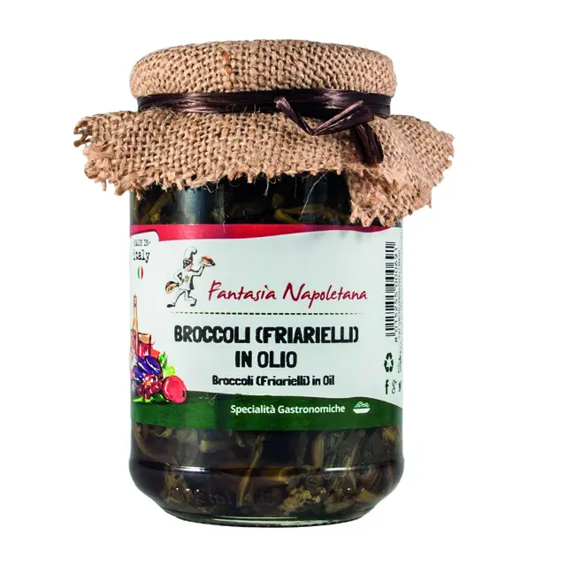 Top quality Friarielli Neapolitan Broccoli in oil 370 Ml Passion for Italian cooking