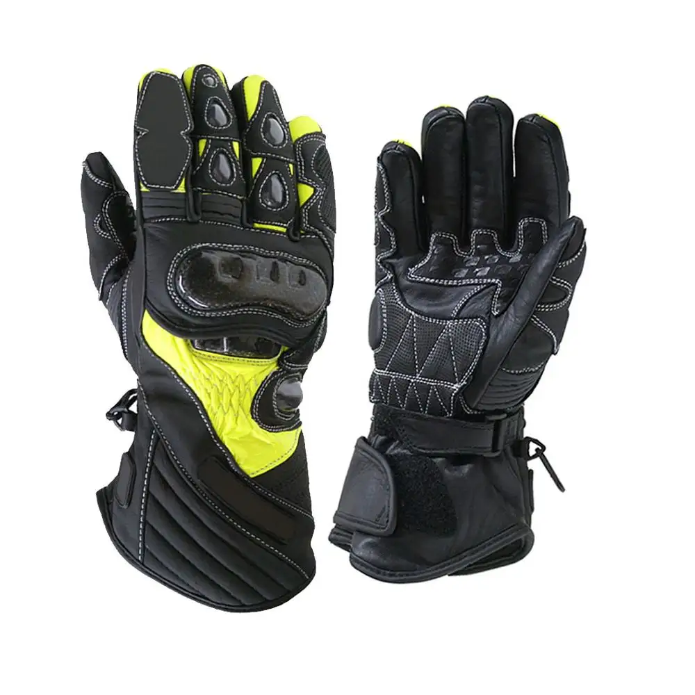 Профессиональные байкерские Мотоциклетные Перчатки из высококачественной воловьей кожи, мужские перчатки с закрытыми пальцами для гонок