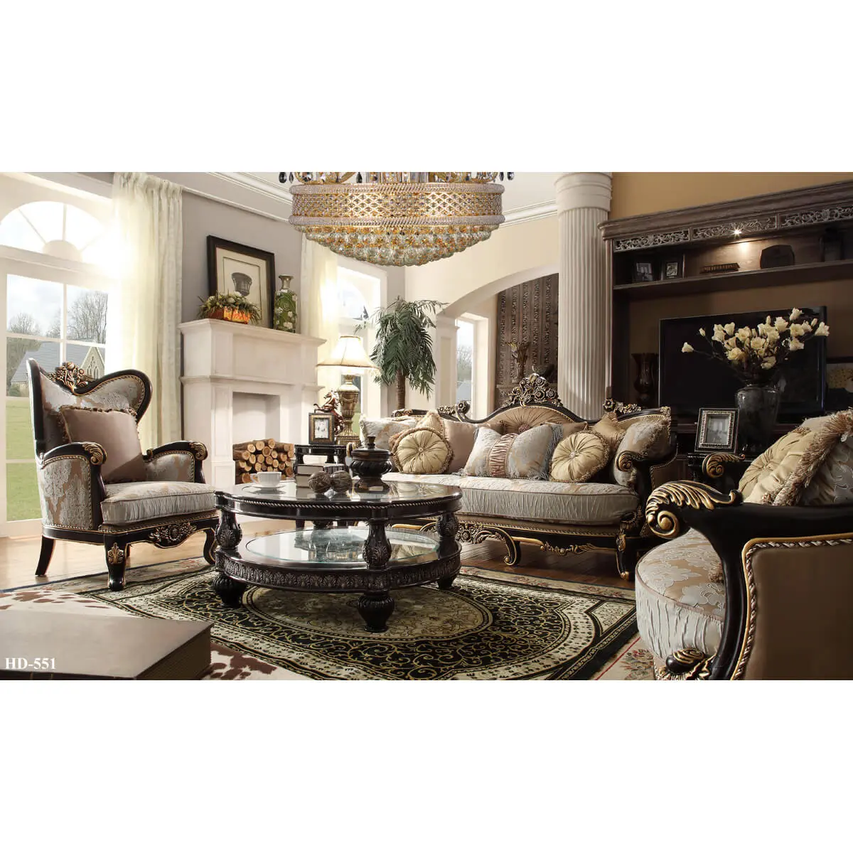 European Style Wooden Chesterfield Sectional Home Furniture Sofa