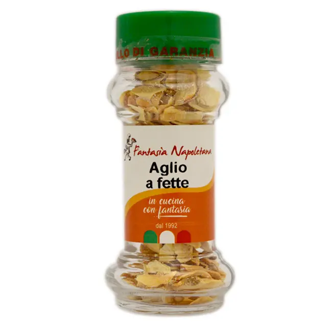 High quality Sliced Garlic glass jar 20 g Passion for Italian cooking Spices
