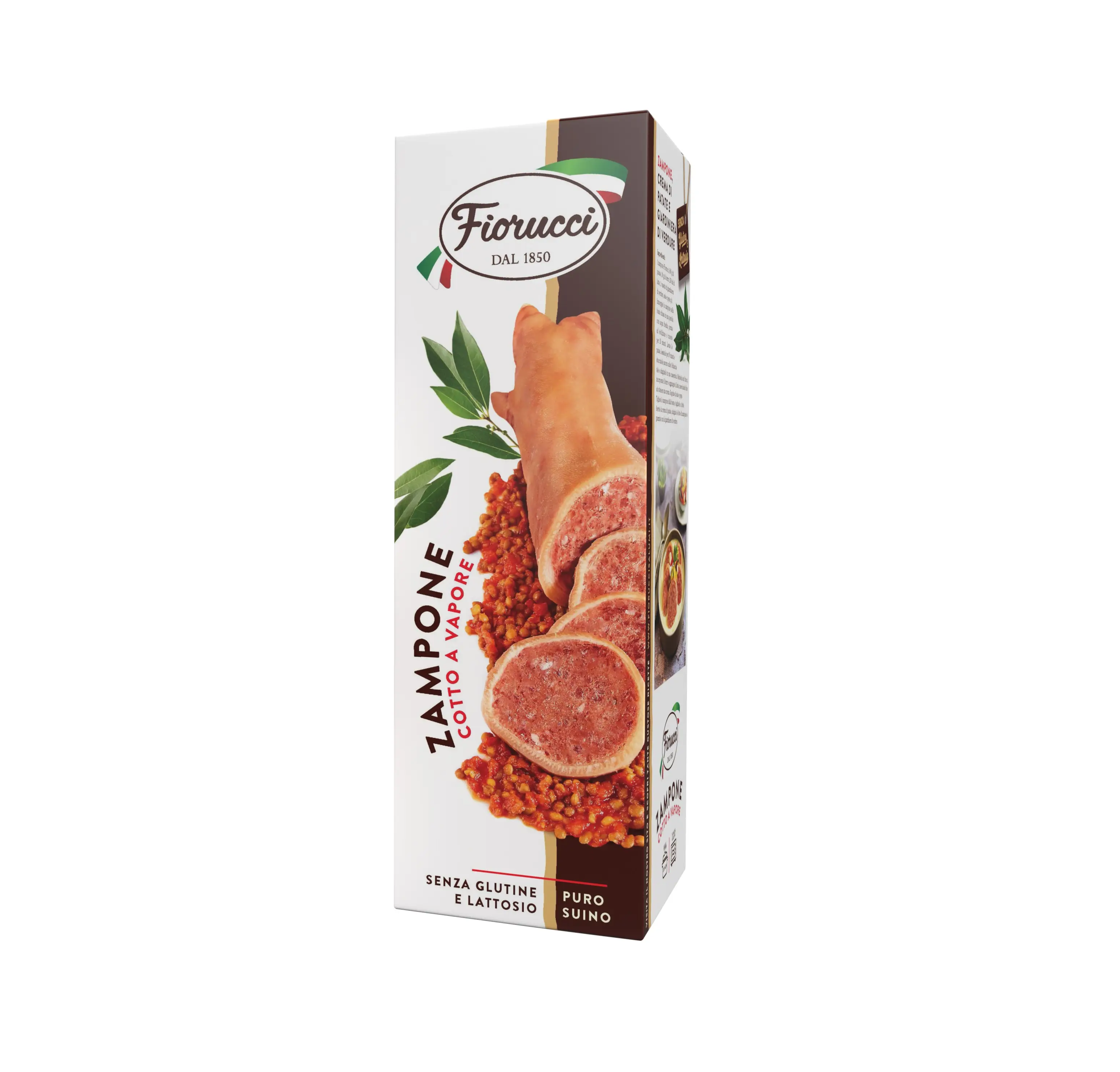 Italian Premium quality Artisan Steamed pure pork foot Zampone with lard for traditional Italian dinner