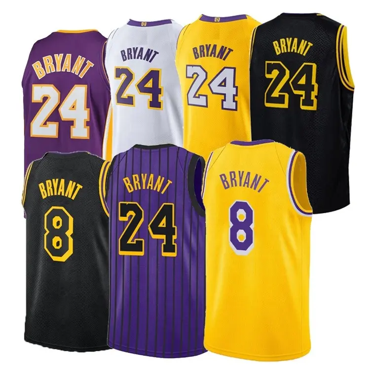 Wholesale Custom Newest 2019 Best Quality EmbroiderIied Kobe Bryant Jerseys