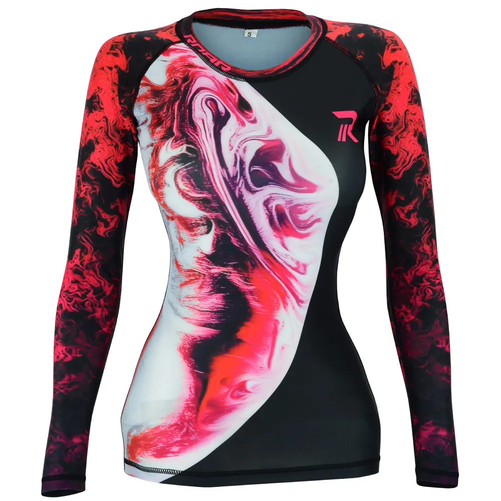 Women MMA Rash Guard Long Sleeve MMA Grappling Jiu Jitsu Training Gear Fight Shirts