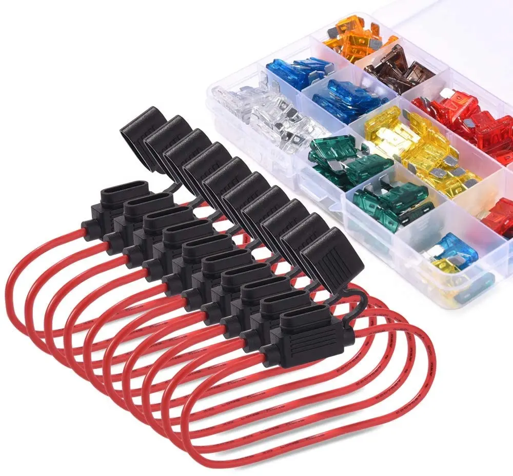 MICTUNING 14AWG Standard 120 PCS Blade Fuse Holder Fuse Assortment kit for Cars Boats Trucks