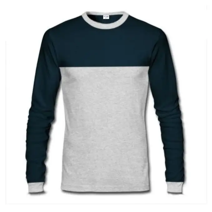 Two Toned Stylish Long Sleeve Blank T Shirts Top Quality Comfortable For Unisex