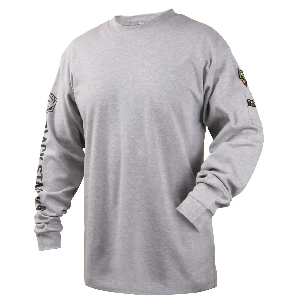 Custom FR Cotton Knit Long-Sleeve T-Shirt Flame Resistant Work wear Welding t shirts