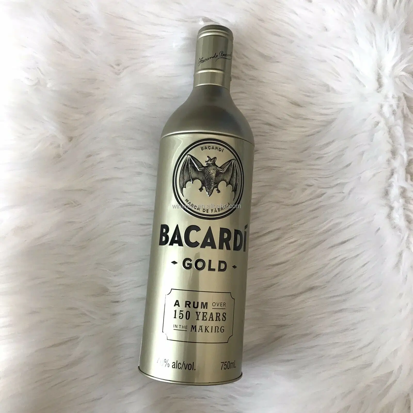 BACARDI, Золотой металлический контейнер для жестяных бутылок, контейнер для упаковки Bacardi
