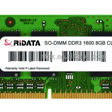RiDATA memory modules are suitable for desktop computers and notebooks DDR3