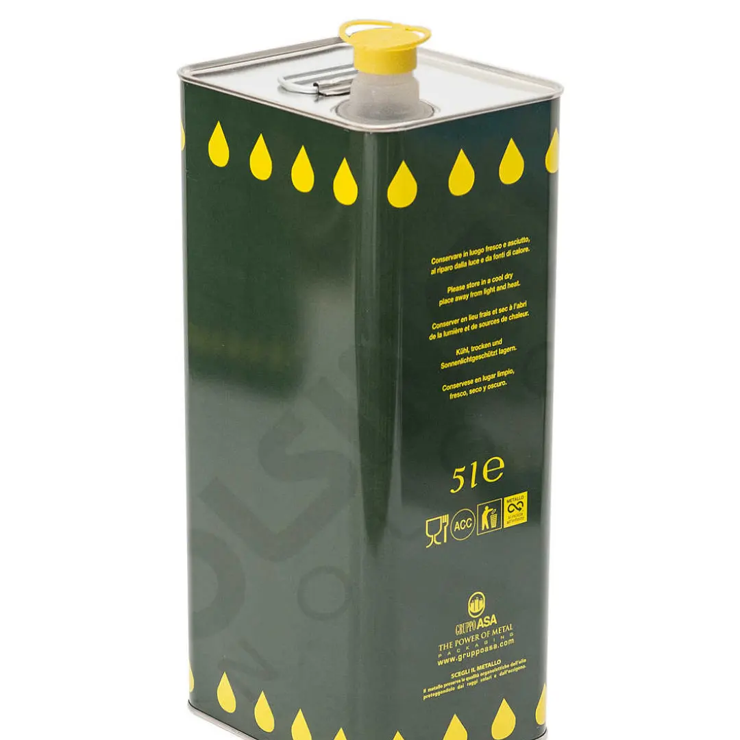 OLIO EXTRAVERGINE D'OLIVA 5 LITERS CAN ITALIAN PREMIUM QUALITY OLIVE OIL