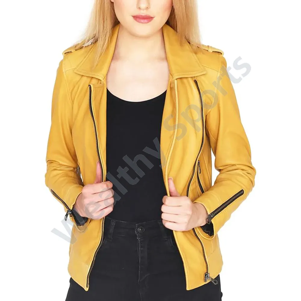 2021 fashion long sleeve autumn sheep skin ladies plus size zipper up biker leather jackets for women custom design biker jacket
