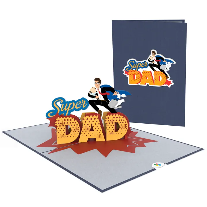 Super Dad Handmade Greeting 3D Pop Up Card on Father's Day Wholesale Vietnam